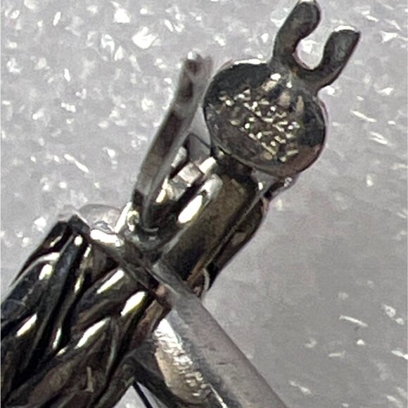 Sterling Silver Huggie Earrings Twist Rope Hoop 925 Turkey Artisan Crafted - Picture 8 of 13